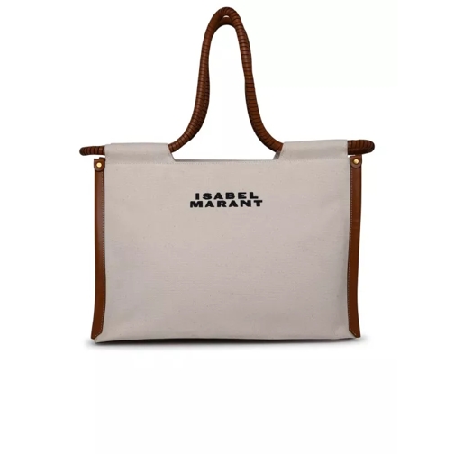 Isabel Marant Tote 'Toledo' Bag In Ecru Cotton Neutrals