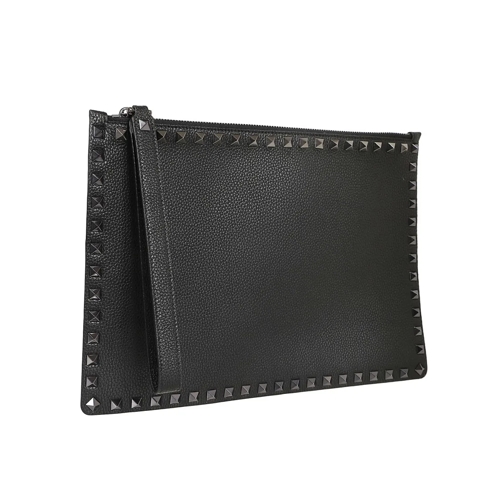 Valentino Sac à bandoulière Rockstud Pouch In Calfskin Black (Image 2)