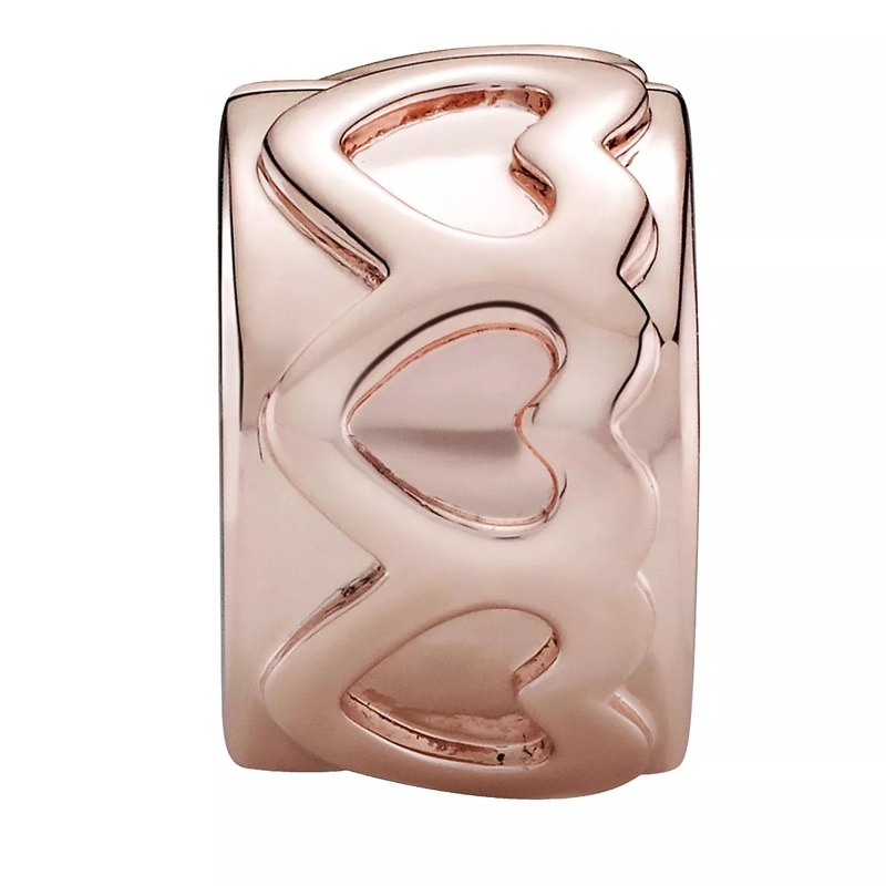 Pandora Anhänger Gereihte Herzen Clip 14k Rose gold-plated unique metal blend(Image 2)