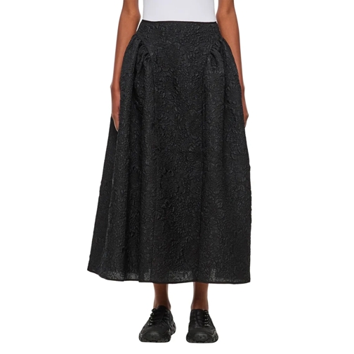 Cecille Bahnsen Midi-Röcke Borage Cloqué Black Fabiola Skirt Black