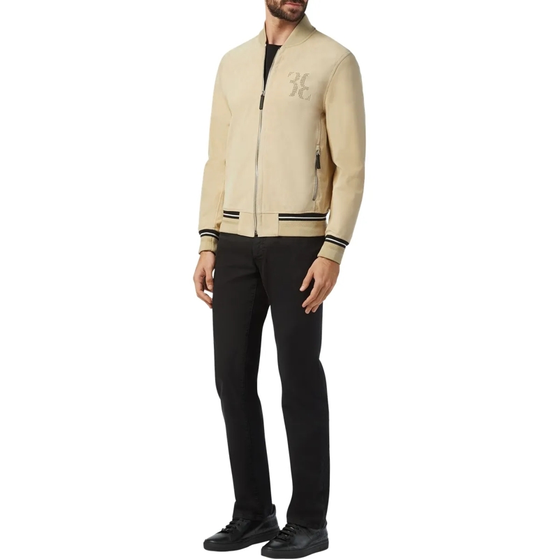 BILLIONAIRE Lederjacke Lederblouson Double B beige(Image 3)