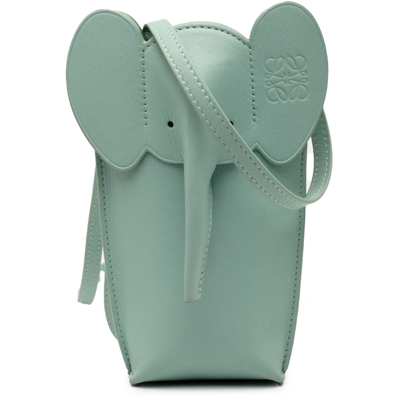 Loewe Schultertasche Leather Elephant Pocket Crossbody grün