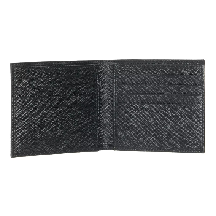 Prada Saffiano Leather Wallet Black Bi Fold Wallet