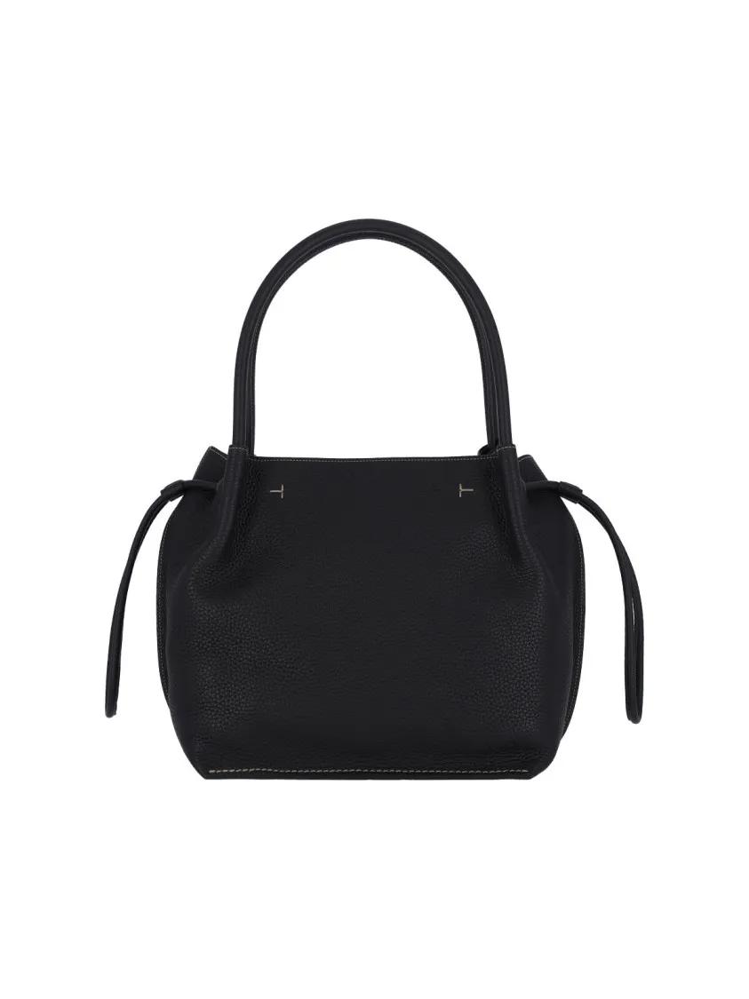 TOD'S Bucket bags Structured Black Pebbled Leather Bucket Bag in zwart