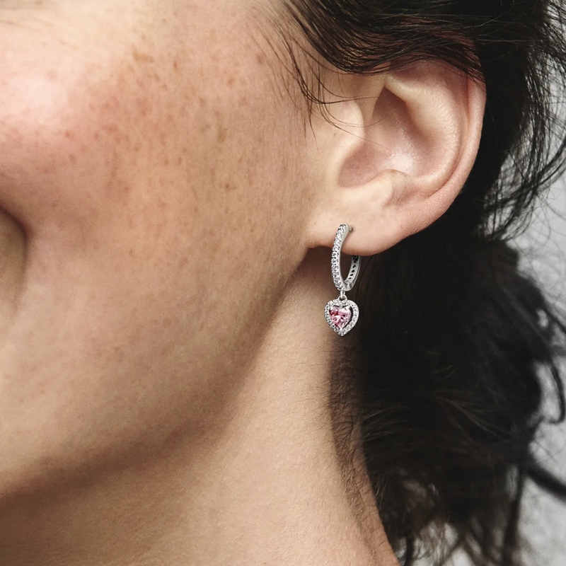 Pandora Creolen Funkelndes Strahlenkranz-Herz Ohrringe Sterling silver(Image 3)