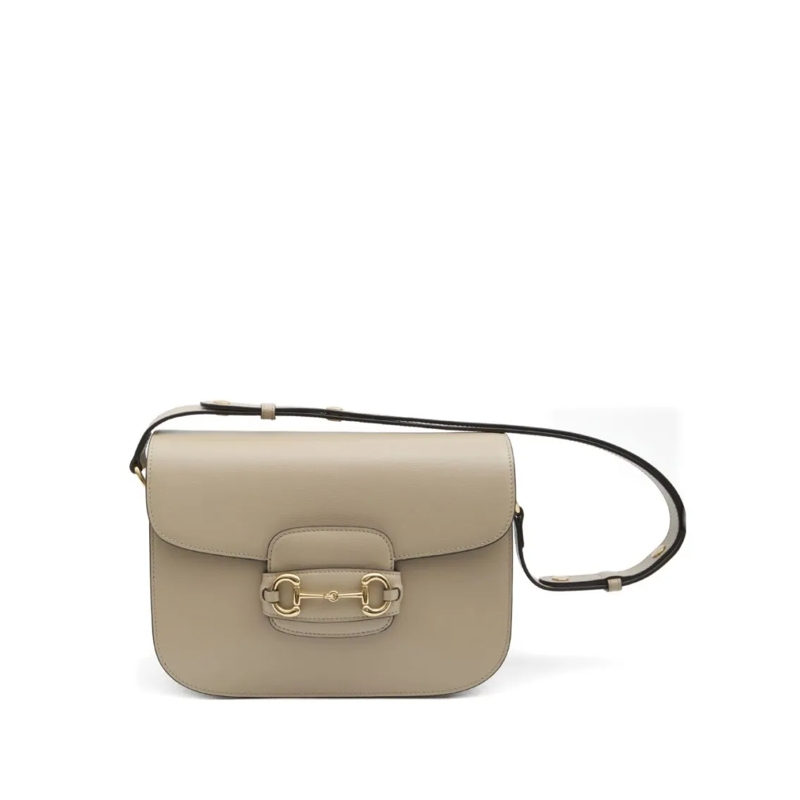 Gucci Schultertasche Structured Shoulder Bag With Gold-Tone Horsebit De Green