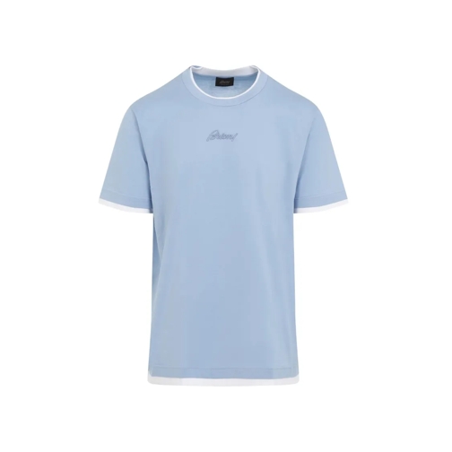 Brioni Sky Blue Cotton T-Shirt Blue T-Shirts