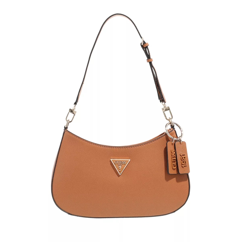 Guess Hobo Bag Noelle Top Zip Shoulder Bag Light Cognac
