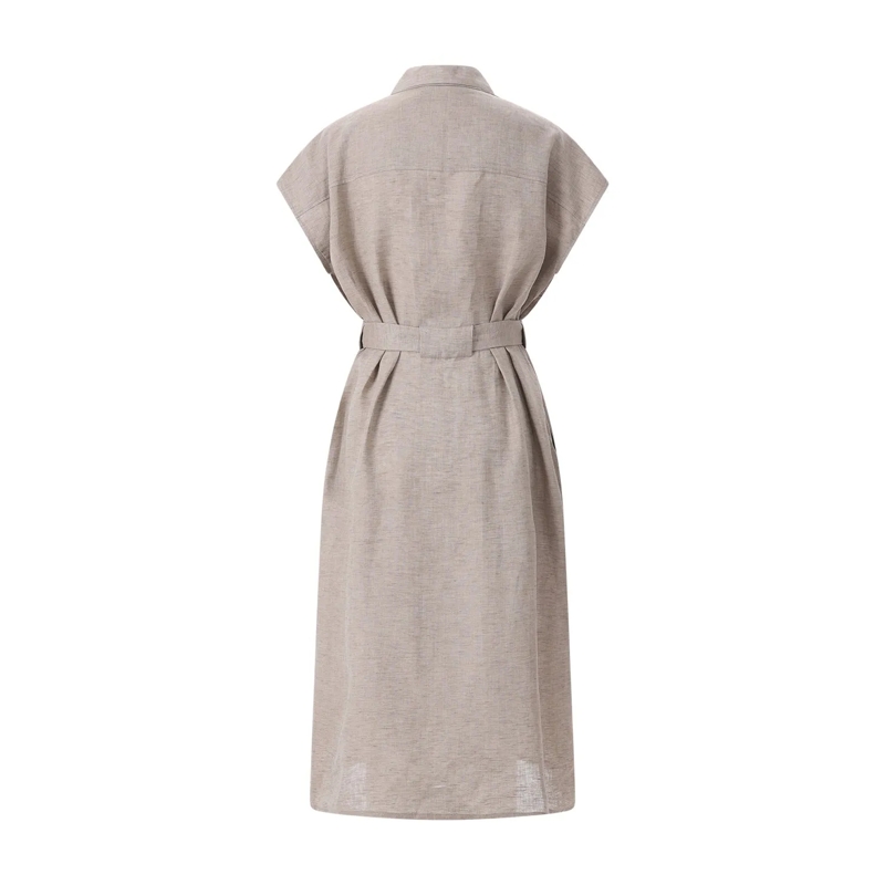 Fabiana Filippi Minikleid Midikleid aus Leinen braun(Image 3)