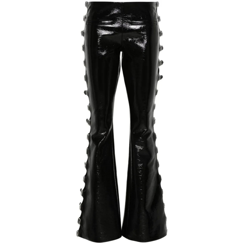 Courrèges  Black Cotton Blend Flared Trousers Black