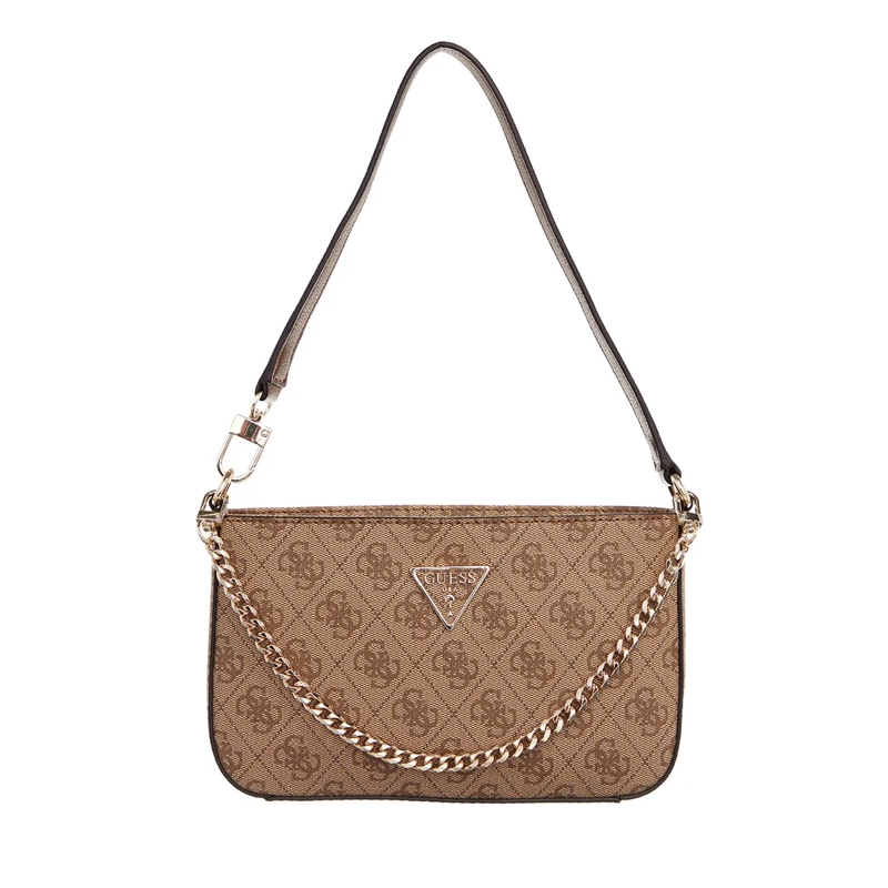 Guess Schultertasche Noelle Mini Top Zip Shoulder Latte Logo/Brown