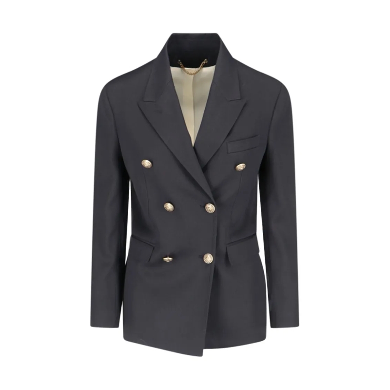 Golden Goose Blazer Double-Breasted Blazer, In Black Virgin Wool Gabar Black