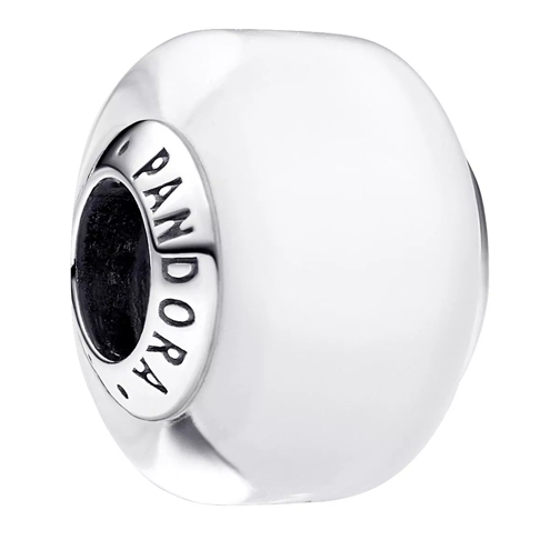 Pandora Sterling silver charm with white Murano glass White Hanger