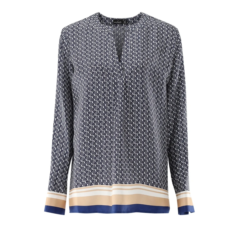 VAN LAACK Bluse Bluse Modern Fit Uni blau