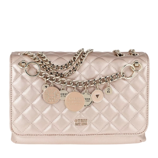 Guess Victoria Convertible Xbody Flap Champagne Crossbody Bag