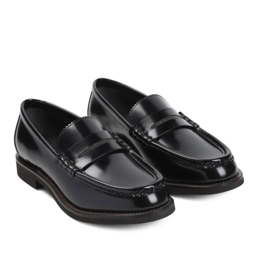 Brunello Cucinelli Ballerina Black Leather Loafers Black