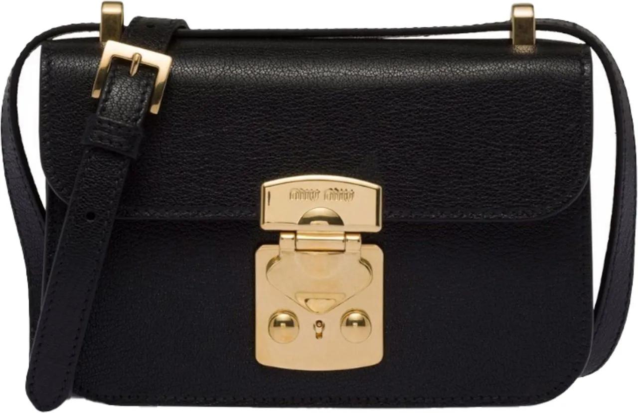 Thumbnail - Miu Miu Hobo Bags - Shoulder Bag in Pelle Martellata Nera - Gr. unisize - in Schwarz - für Damen