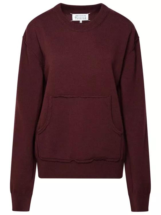 Maison Margiela - Burgundy Cashmere Blend Sweater - Größe S - dark red