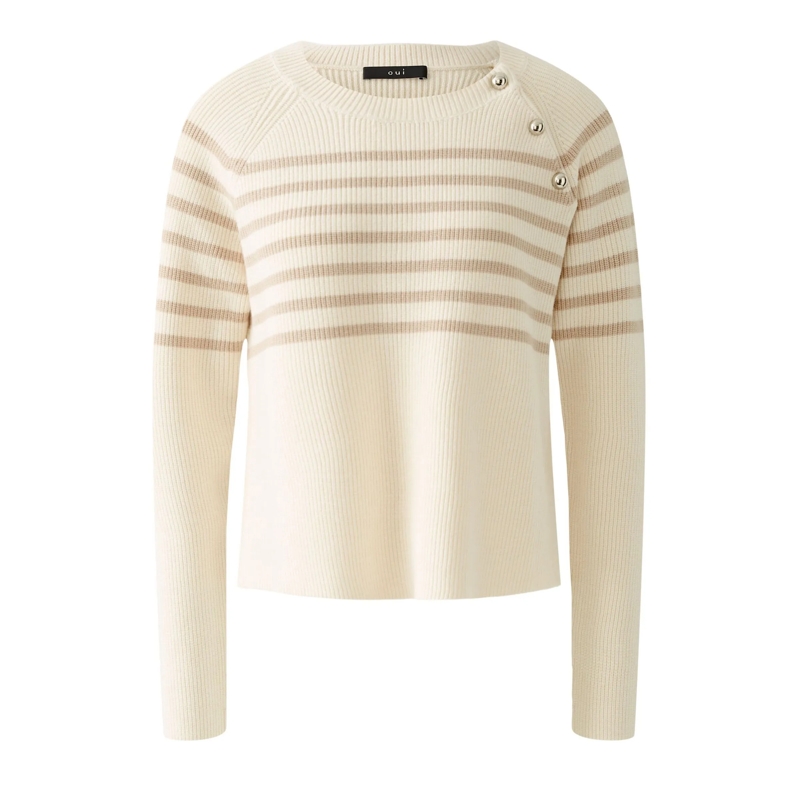 Oui Sweatshirt Pullover beige