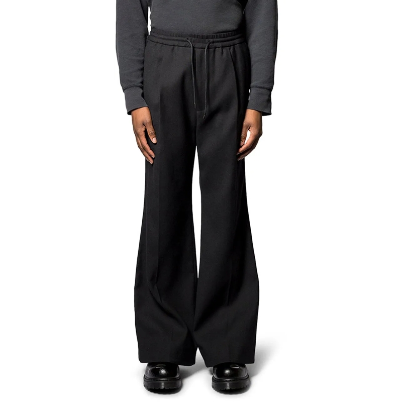 Juun.J  WOOL SEMI-BOOTCUT PANTS BLACK schwarz