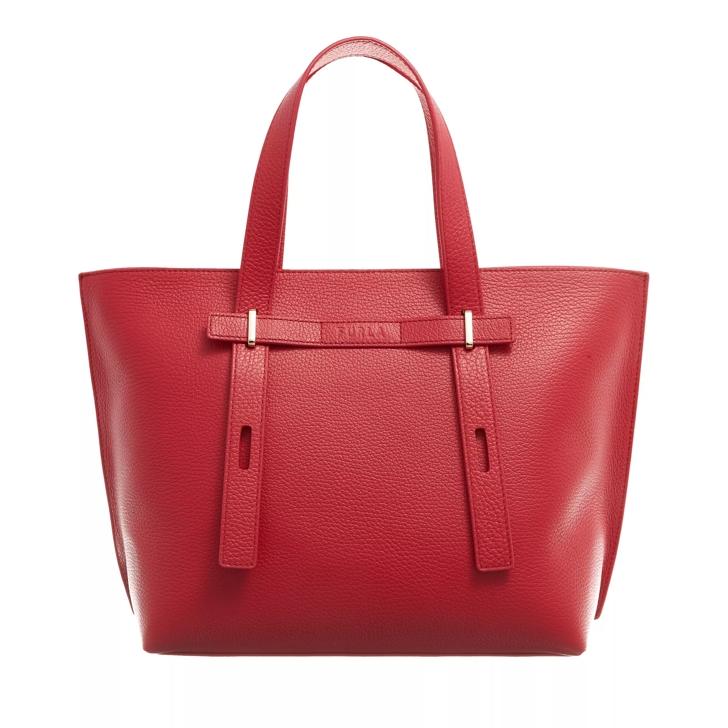 Red leather tote hot sale