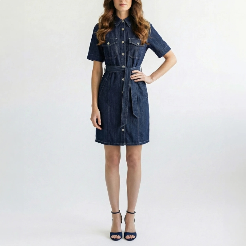Marc Aurel Midikleid Jeanskleid blau(Image 2)