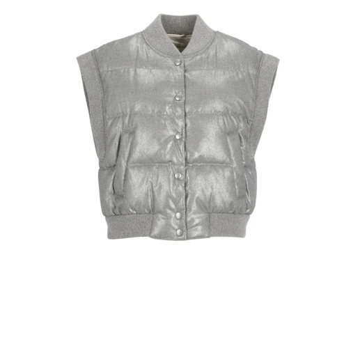 Peserico Overgangsjas Grey Padded And Quilted Sleeveless Jacket Grey