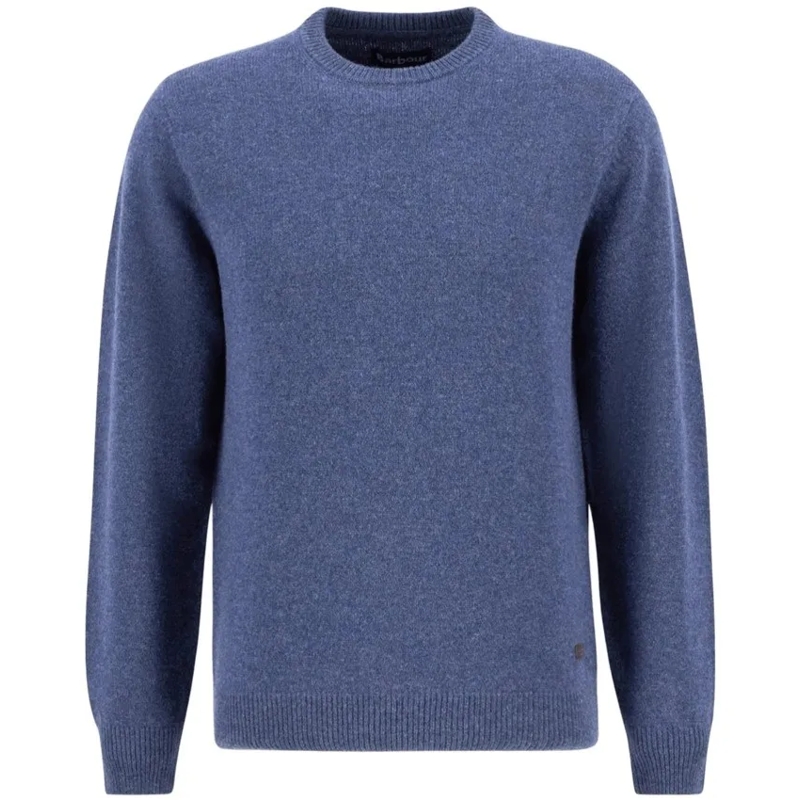 Barbour  Dark Indigo Wool Sweater With Alcantara Details Purple