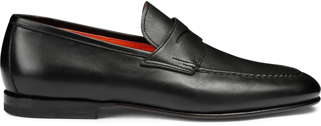Santoni Loafer - Men's polished leather penny loafer - Gr. UK_12 - in Weiß - für Herren