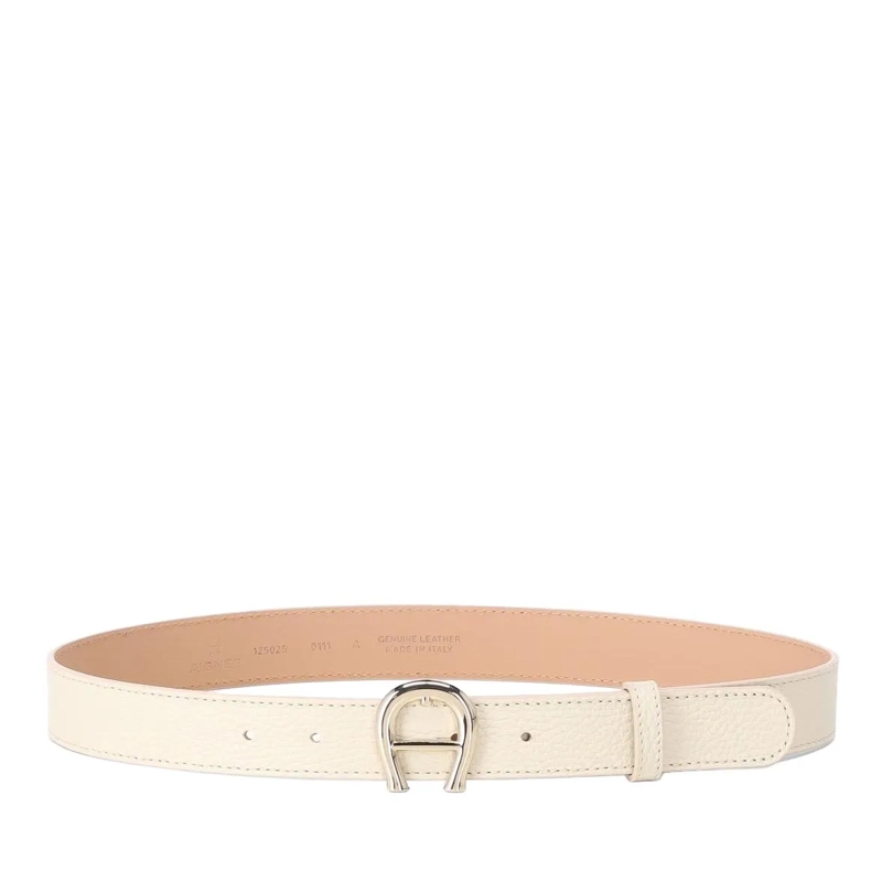 AIGNER Ceinture Gürtel aus Leder Creme