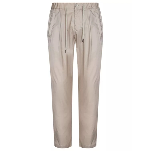 Herno Natural-Colored Stretch Cotton Trousers Neutrals Pantaloni