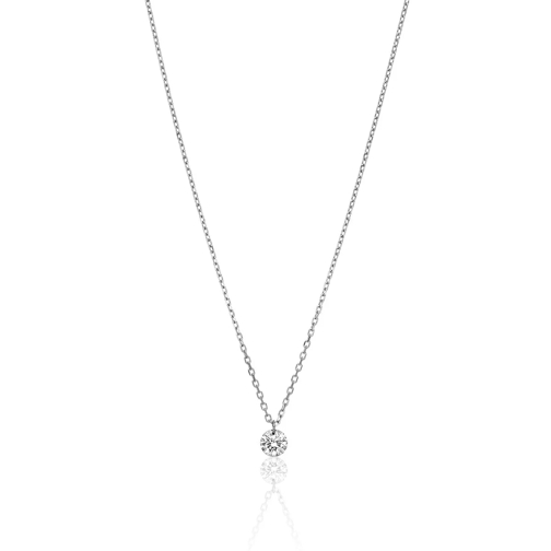 Leaf Necklace Pure Diamant 18K White Gold Mittellange Halskette