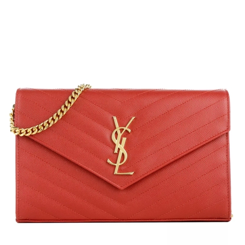 Saint Laurent Monogramme Chain Wallet Red Wallet On A Chain