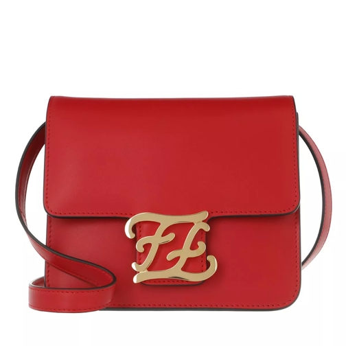 Fendi Karligraphy Crossbody Bag Leather Red/Gold Crossbody Bag