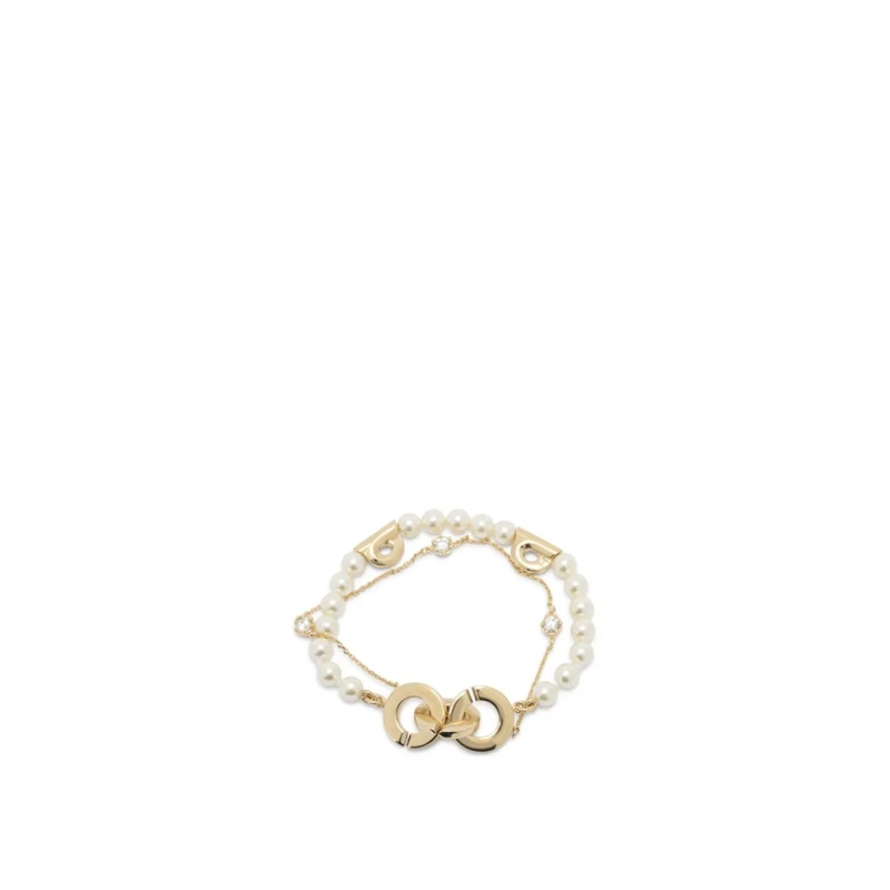 Salvatore Ferragamo Armband Double-Strand Gancini Pearl Bracelet With Crystal  Not Applicable