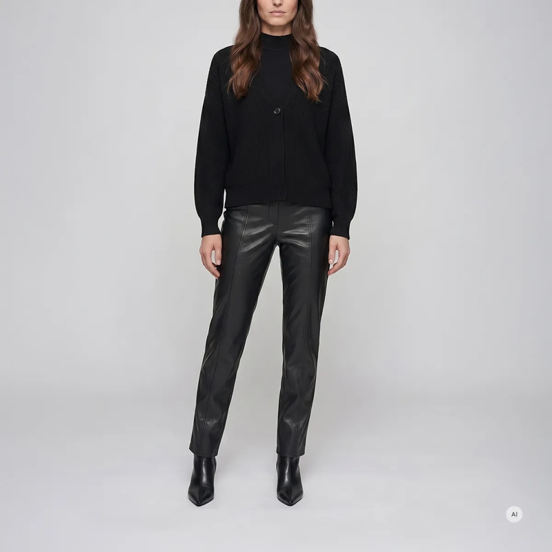 Marc Aurel Strickjacke Diese Strickjacke im Blazer-Look aus Halbpatent-St schwarz(Image 2)