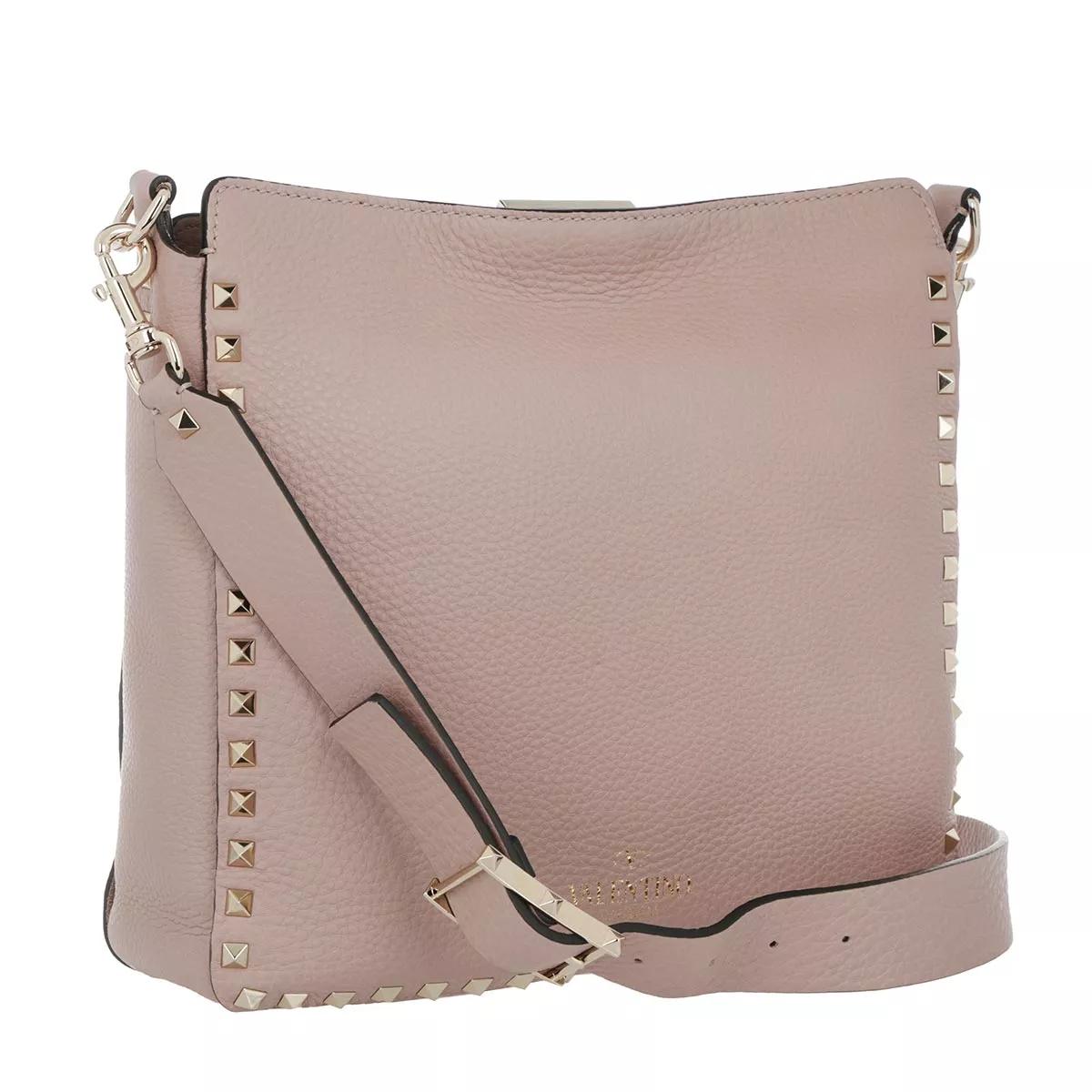 Valentino Garavani Crossbody bags Rockstud Nappa Messenger Bag in poeder roze