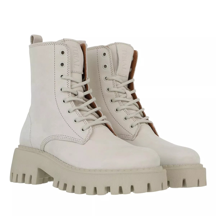 Toral Lace-Up Boot With Track Sole White