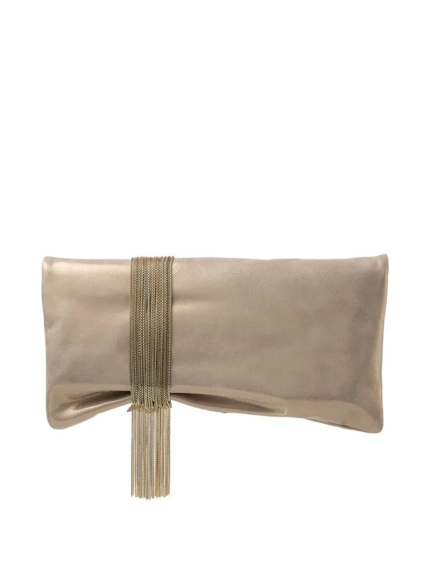 Thumbnail - Jimmy Choo Clutches - Gold-Tone Crystal-Embellished Foldover Clutch - Gr. unisize - in Gold - für Damen