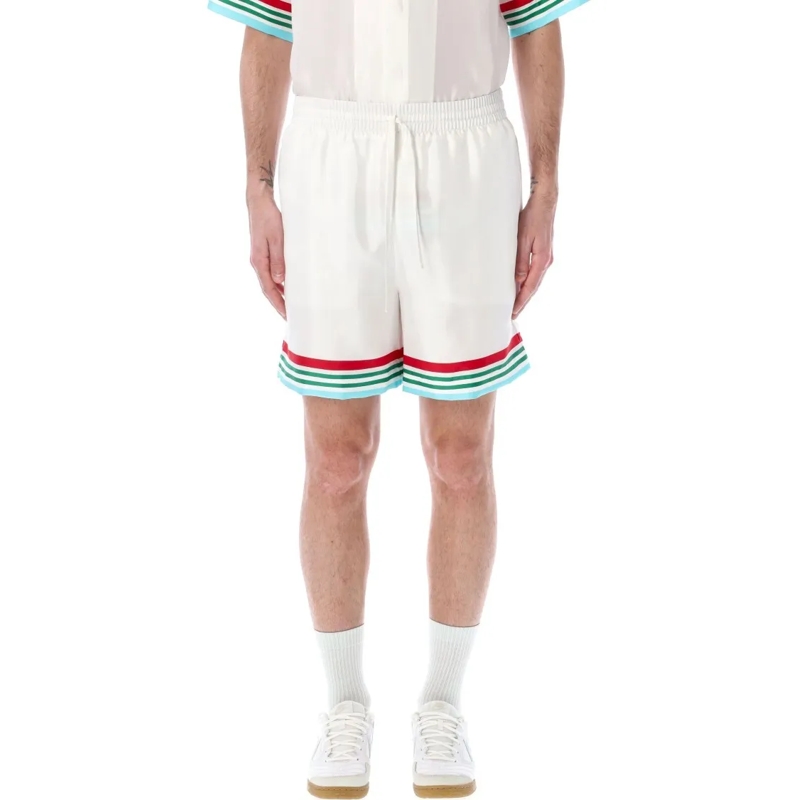 Casablanca Casual Shorts Casa Way World Series Silk Shorts White