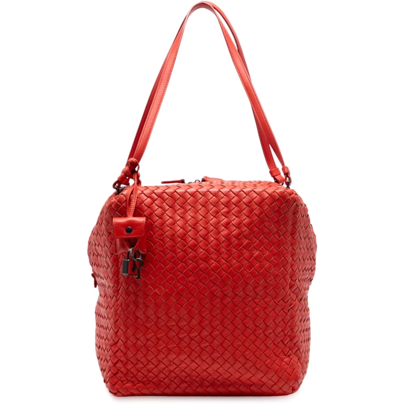 Bottega Veneta Sac à bandoulière Nappa Intrecciato Cube Shoulder Bag rot