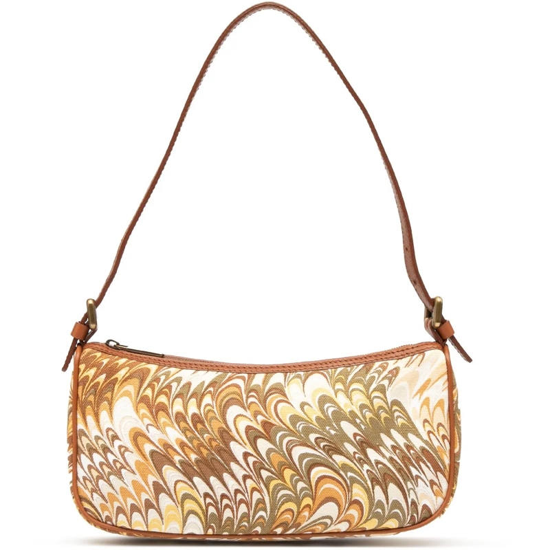 Celine Schultertasche Printed Canvas Shoulder Bag braun