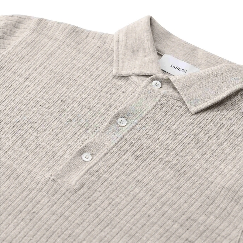 Lardini Polohemd Poloshirt aus Leinenmix beige(Image 3)