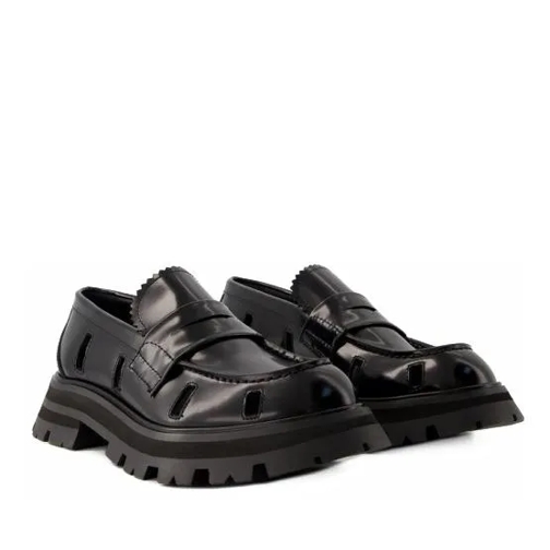 Alexander McQueen Botte Wander Ankle Boots - Black/White - Leather Black (Image 2)