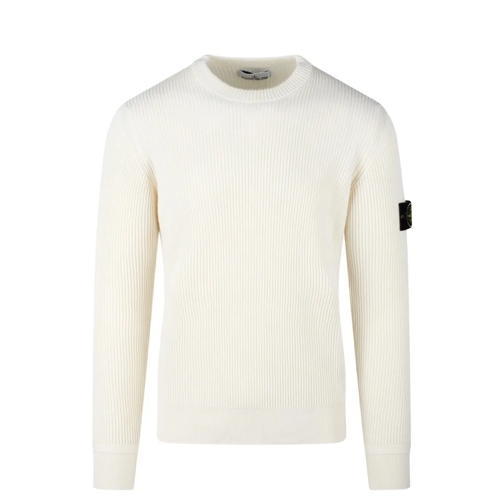 Stone Island Pullover Full Rib Wool Sweater Neutrals