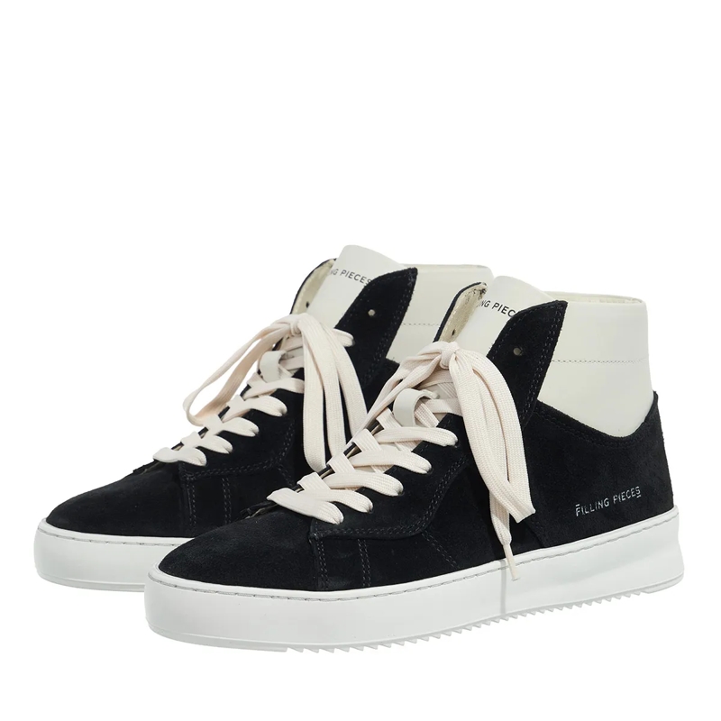 Filling Pieces High-Top-Sneaker Mid Court Suede Black