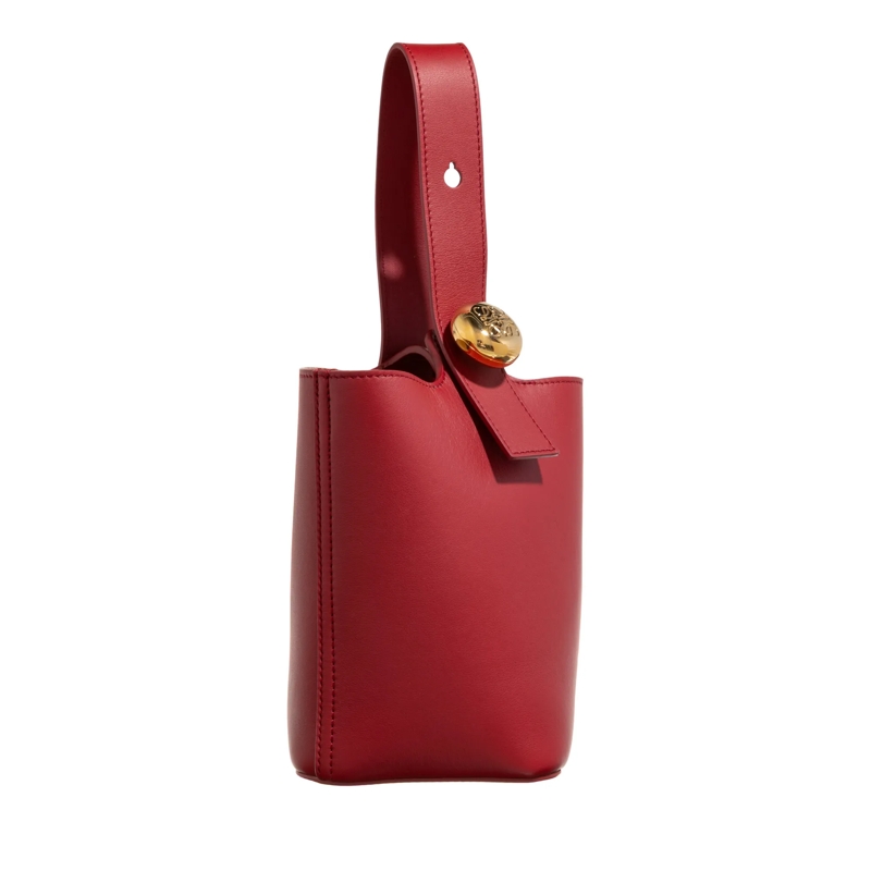 Loewe Bucket Bag Mini Pebble Bucket Leather Bag Burnt Red