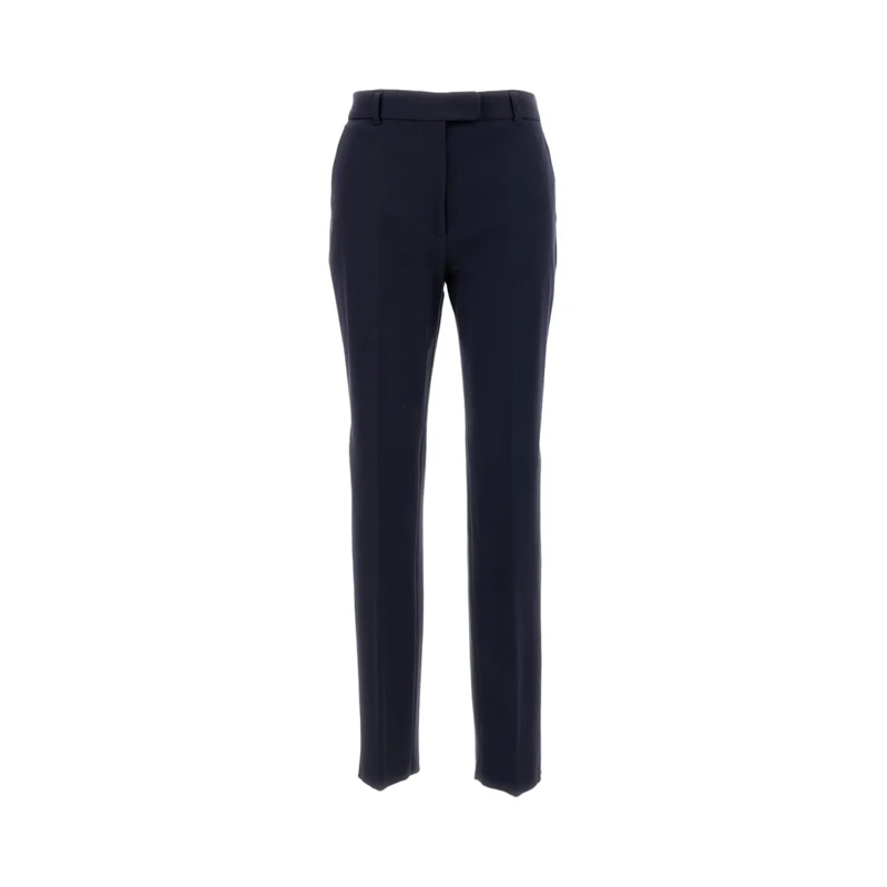 Max Mara  Ankle-Length Slim Fit Trousers In Viscose Jersey Blue