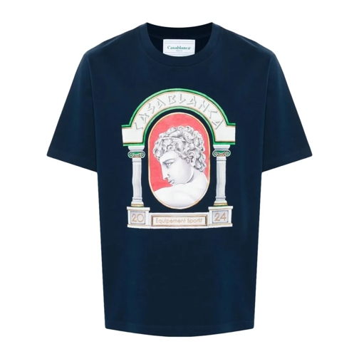 Casablanca La Medaille-Blue Print T-Shirt Blue T-shirts