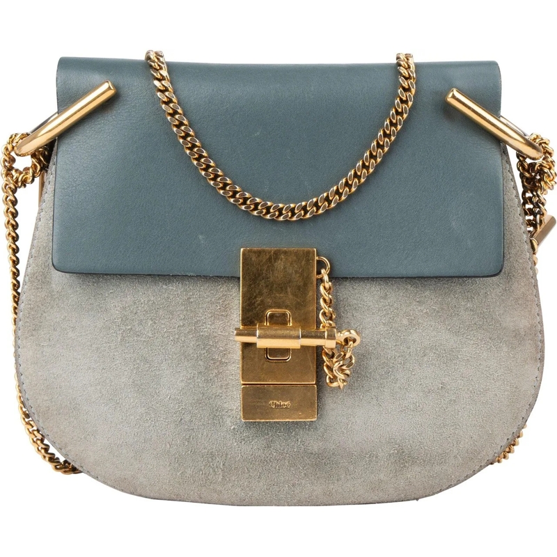 Chloé Tote Chloe Bleu Leather Drew Crossbody Bag blau
